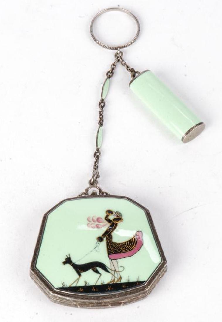 ART DECO STERLING SILVER COMPACT AND LIPSTICK (1 of 10)