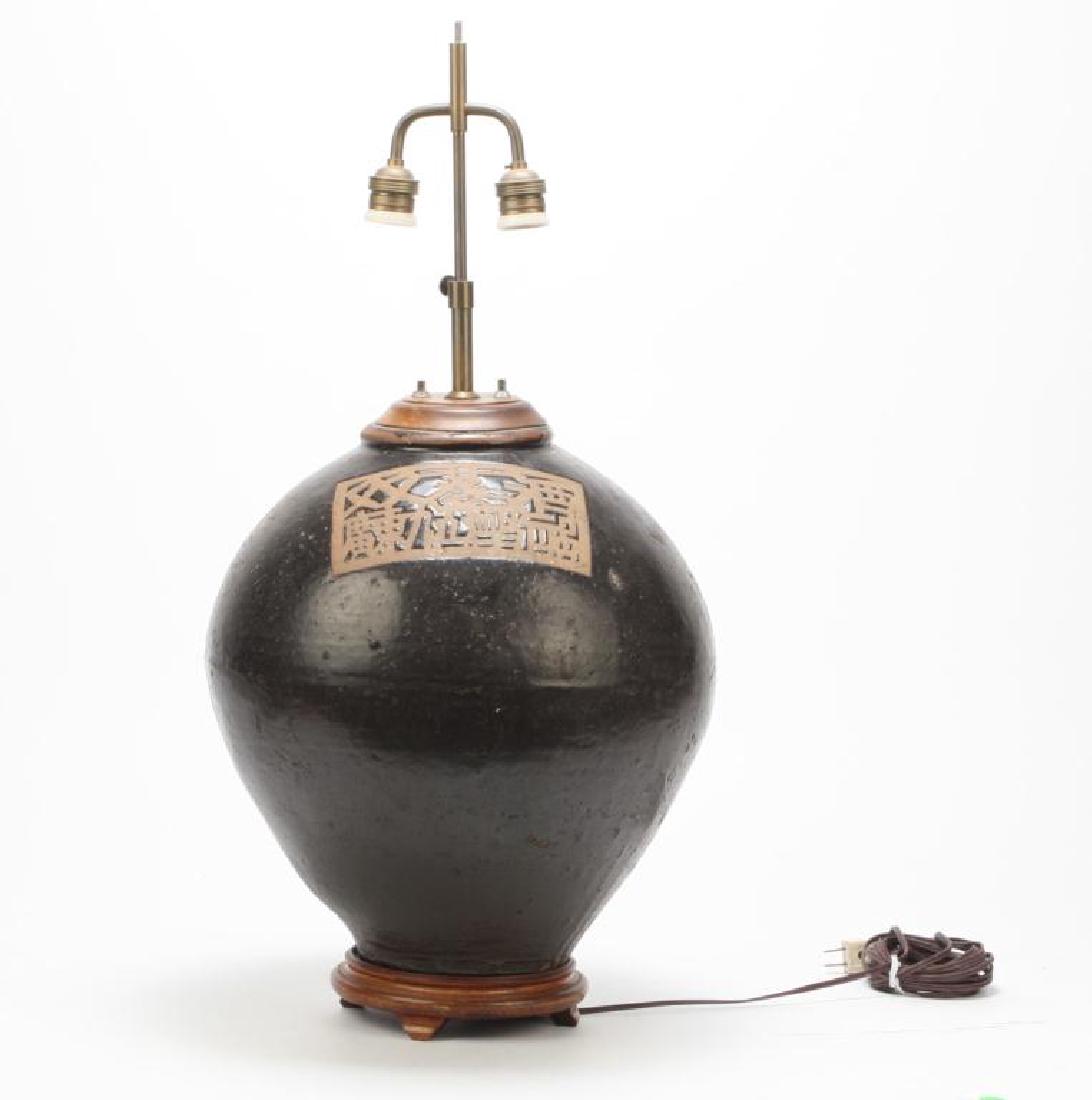 LARGE JAPANESE CERAMIC LAMP (1 of 7)