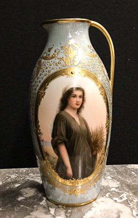 ROYAL VIENNA PITCHER SIGNED "WAGNER" (1 of 7)