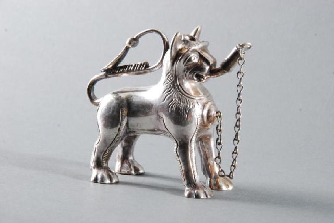STERLING SILVER LION-FORM MINIATURE FLUID LAMP (1 of 10)