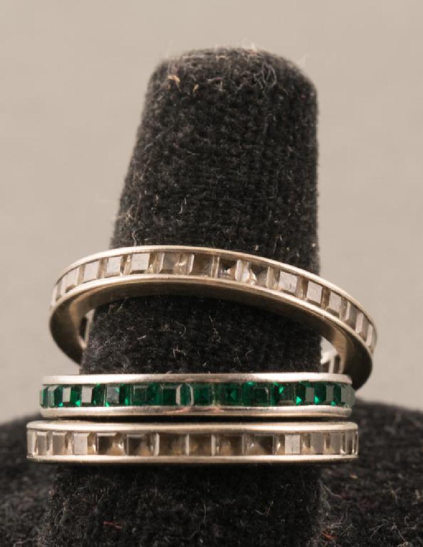 (2) 14K WEDDING BANDS & (1) STERLING EMERALD (1 of 2)