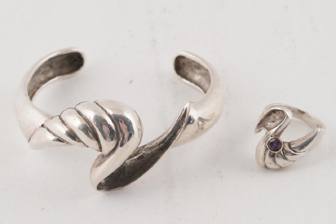 BENCH MADE STERLING SILVER RING & BRACELET SET (1 of 3)