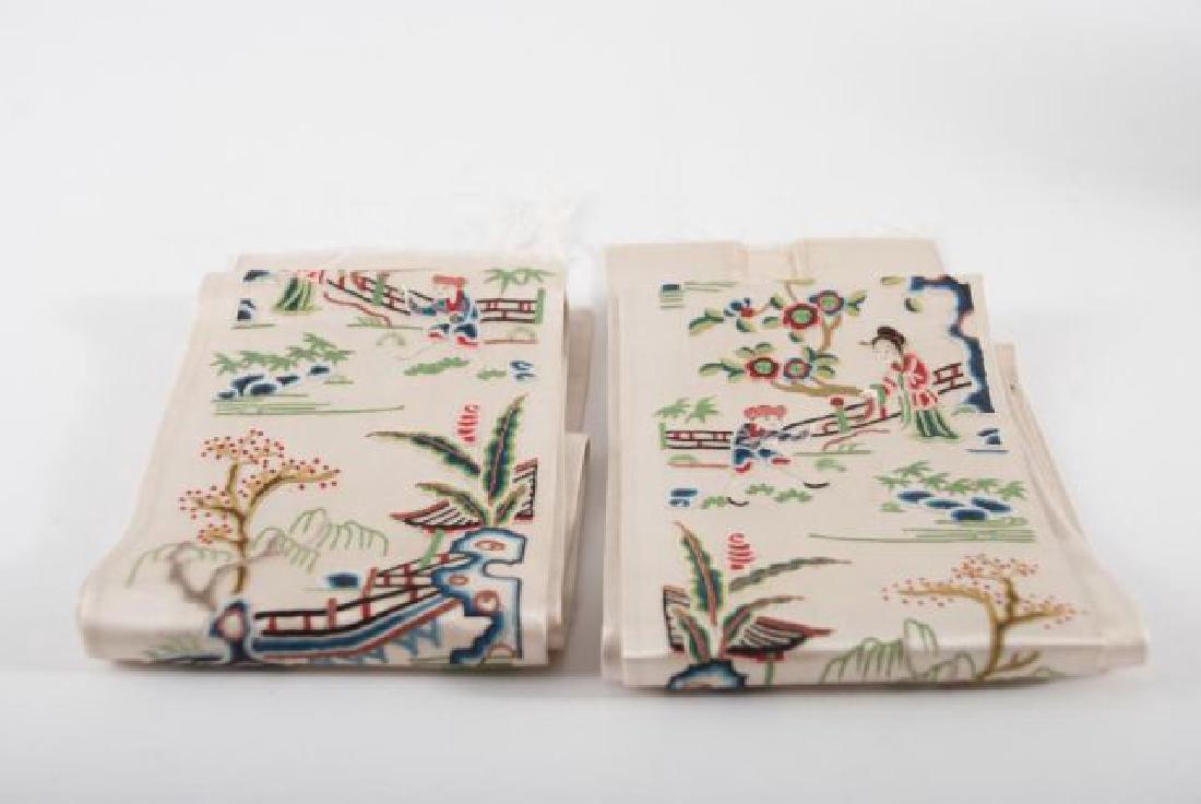 PAIR OF CHINESE SILK EMBROIDERED ROBE SLEEVE BANDS (1 of 10)