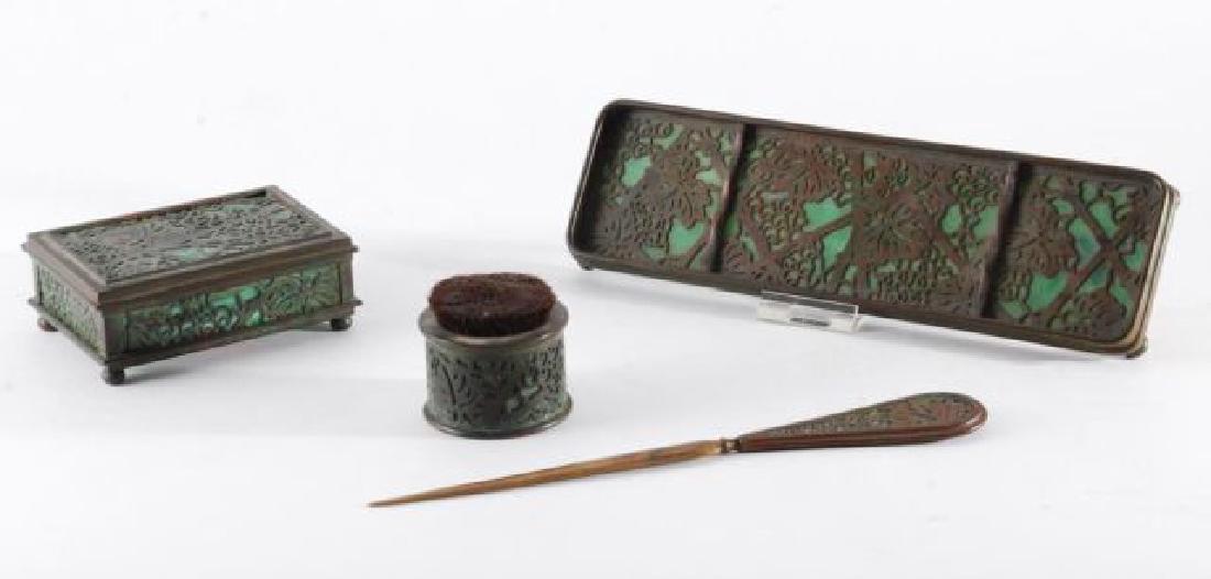 (4) PIECE TIFFANY STUDIOS GRAPEVINE DESK SET (1 of 12)