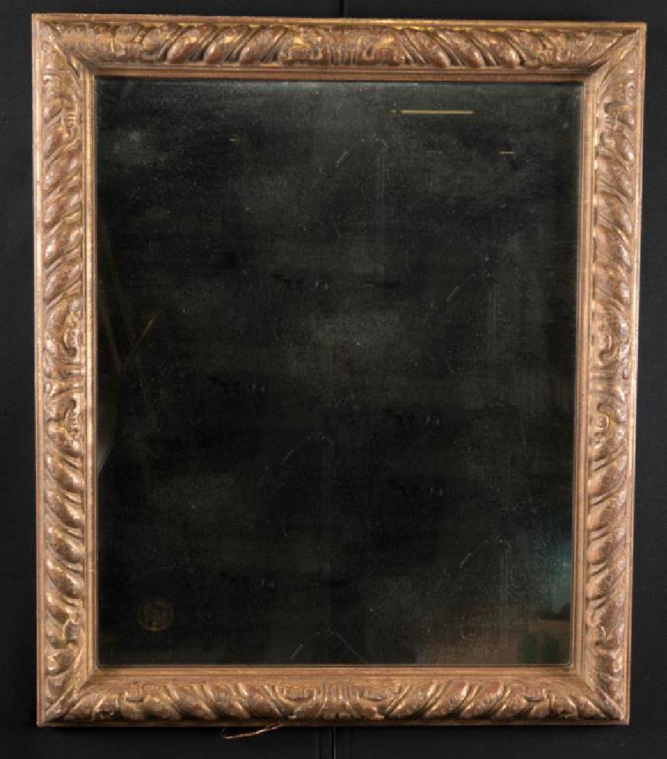 (19th c) ITALIAN CARVED AND GILT FRAME WITH MIRROR (1 of 2)