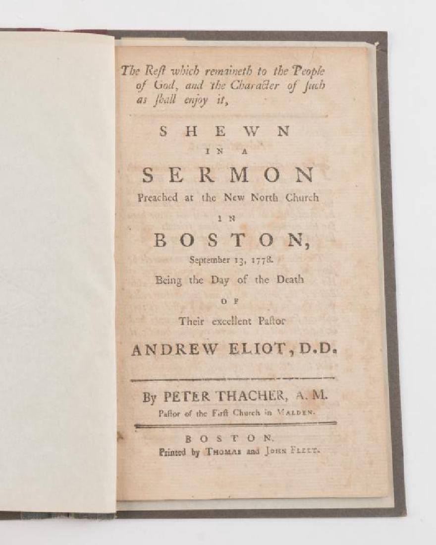 PETER THACHER "SERMON ON DEATH OF ANDREW ELIOT" (1 of 3)