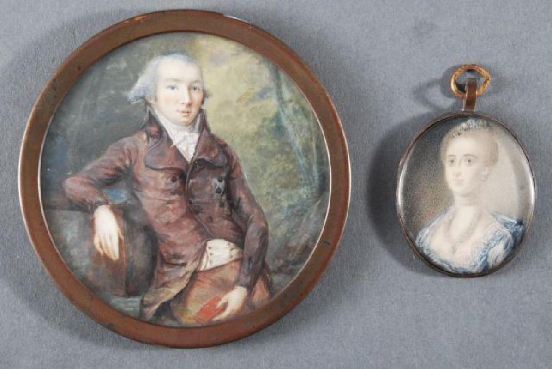 (18th c) EUROPEAN SCHOOL PORTRAIT MINIATURES (2) (1 of 5)