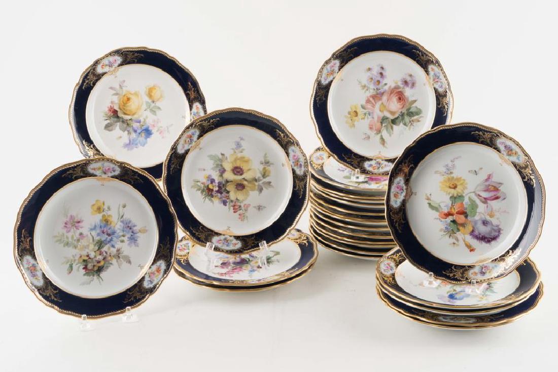 (24) MEISSEN HAND PAINTED PORCELAIN PLATES (1 of 6)