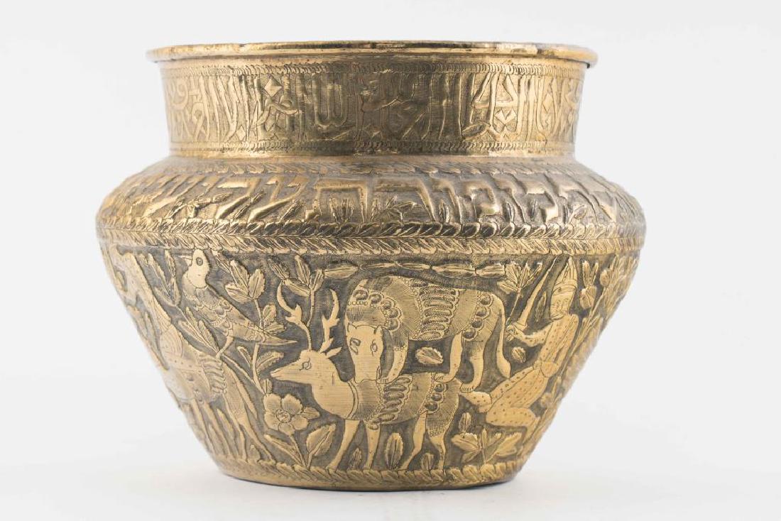 ISLAMIC MAMLUK REVIVAL BRASS CACHEPOT (1 of 9)