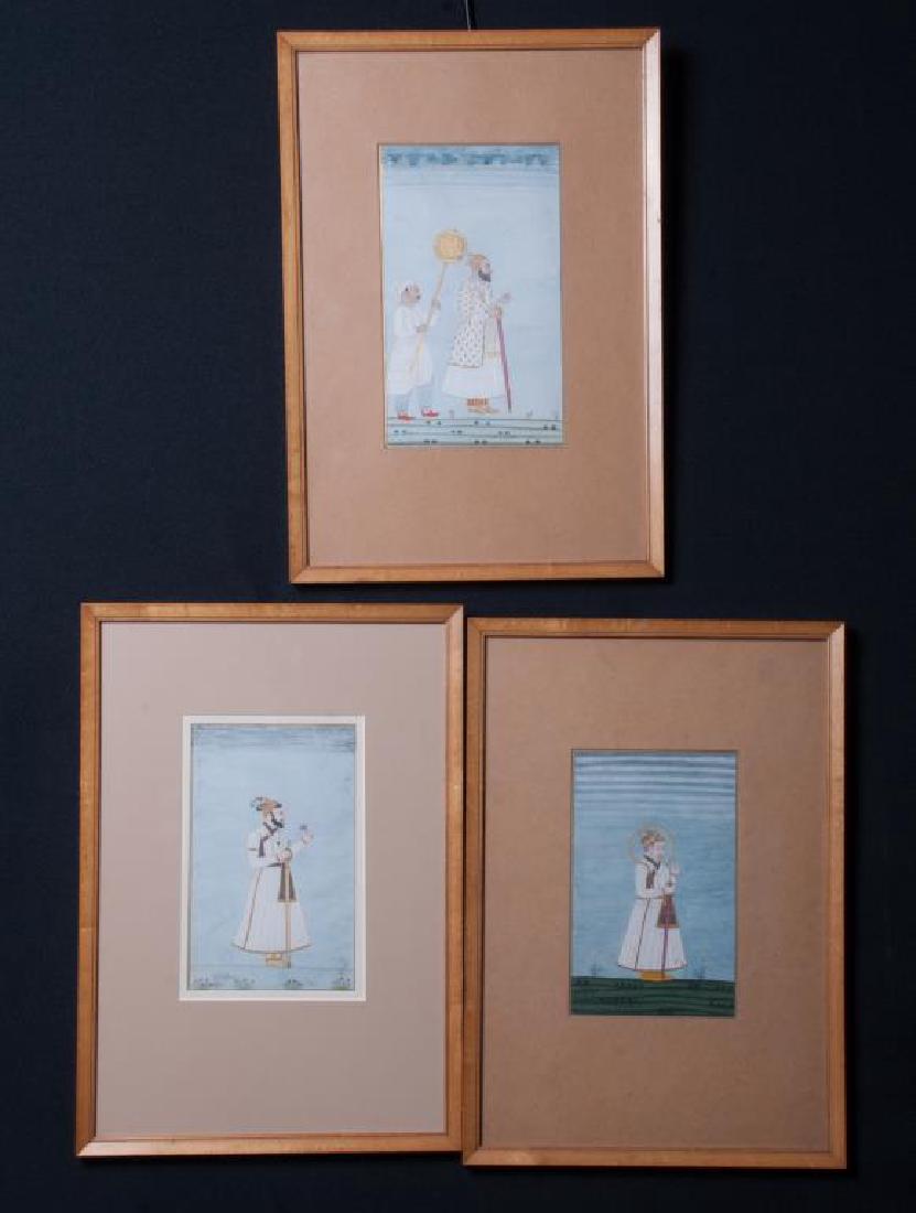 (3) FINE INDIAN SCHOOL PAINTINGS OF MUGHALS (1 of 5)