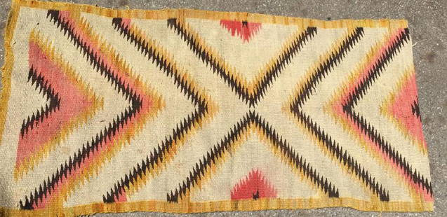 NATIVE AMERICAN RUG: Measures 68 by 34 inches It is well documented that Andy showered Jon Gould with gifts during their entire relationship. This sale includes a great quantity of these items which Jon had at his homes i