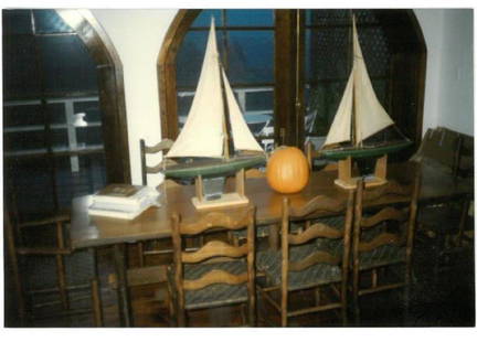 PAIR OF POND MODEL SAILBOATS by SEAWORTHY: "Flying Cloud" by Chester Rimmer (naval architect). length 26 inches (each). (1) is named "Helen" on the bow. It is well documented that Andy showered Jon Gould with gifts during their entire