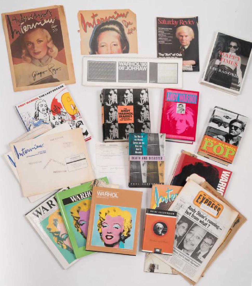 SELECTION OF BOOKS & MAGAZINES on ANDY WARHOL etc (1 of 4)