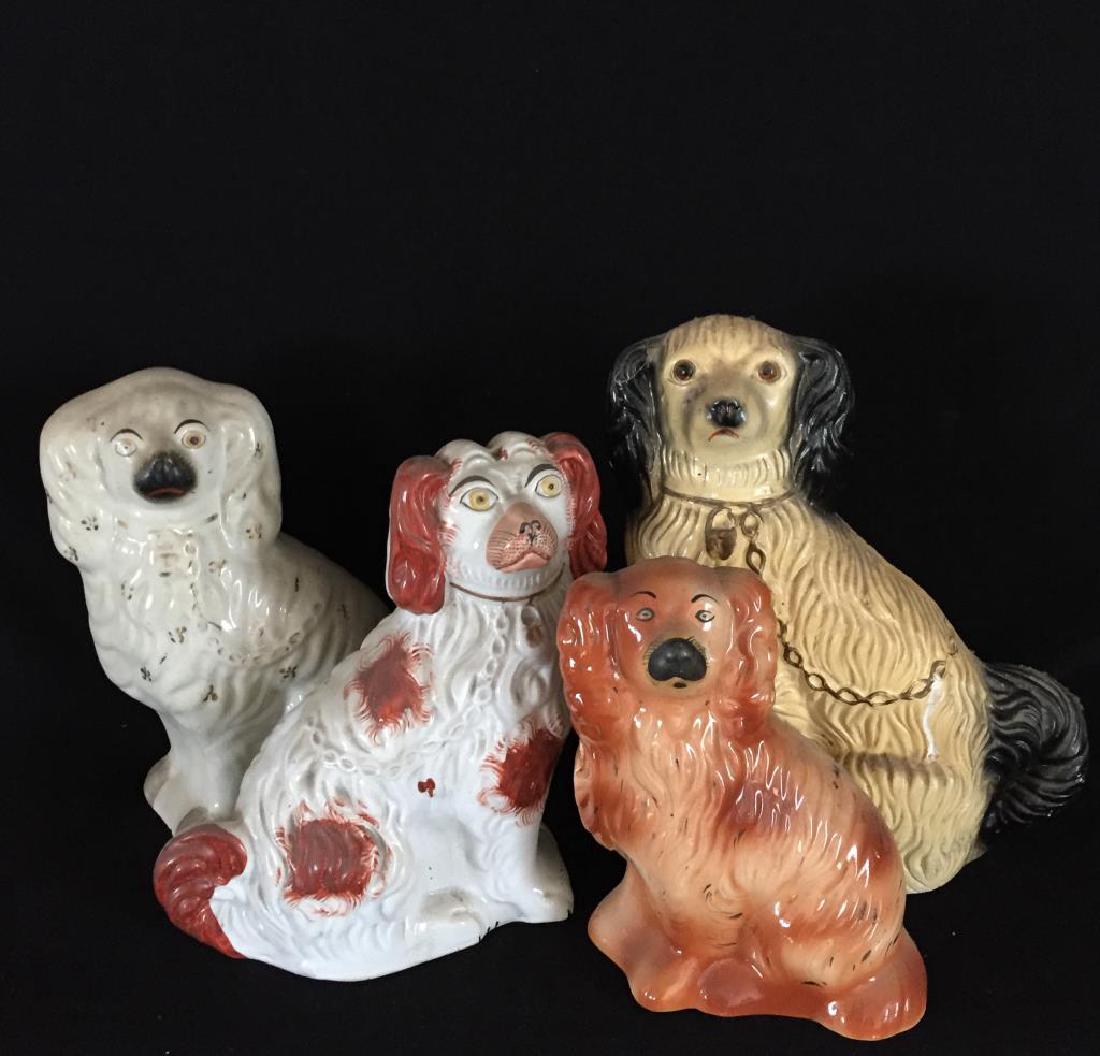 FOUR LARGE STAFFORDSHIRE DOGS (1 of 7)