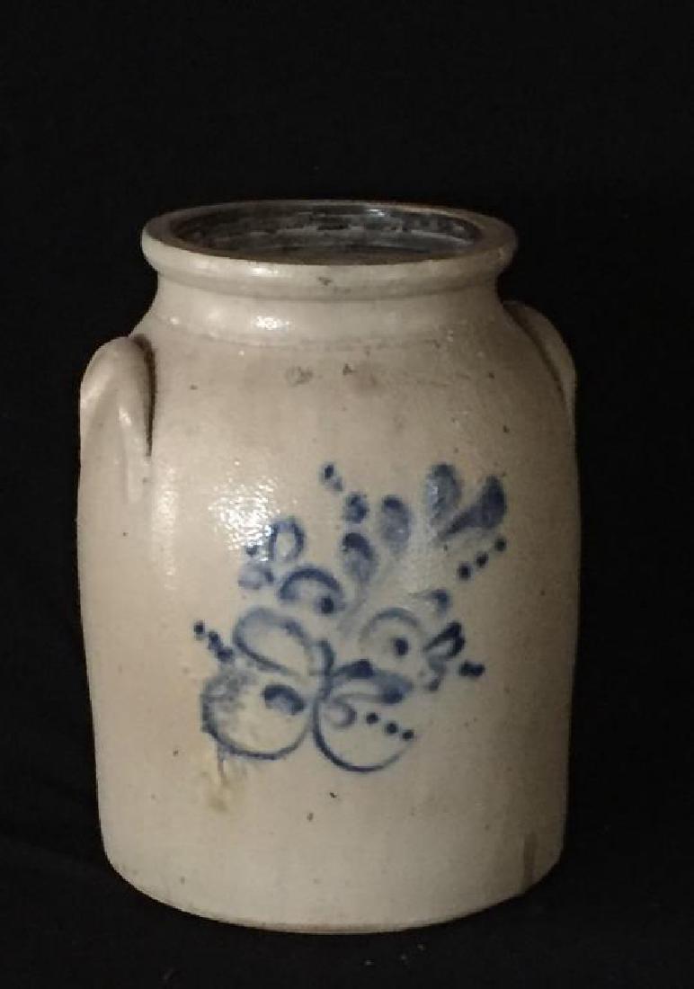 BLUE DECORATED CROCK A & E Boston (1 of 9)