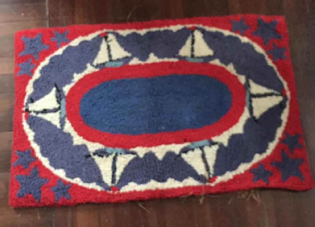 HOOKED RUG with SAILBOATS (1 of 5)