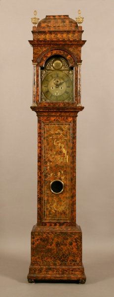 Early 18th century rare and important William and: Early 18th century rare and important William and Mary tall case clock with works by Thomas Johnson. Owned by Joseph Adams of Newington/Portsmouth. The case retains original japaned paint decoration a