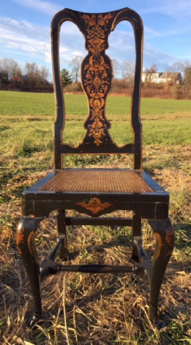 QUEEN ANNE PAINTED SIDE CHAIR WITH CANE SEAT (1 of 5)