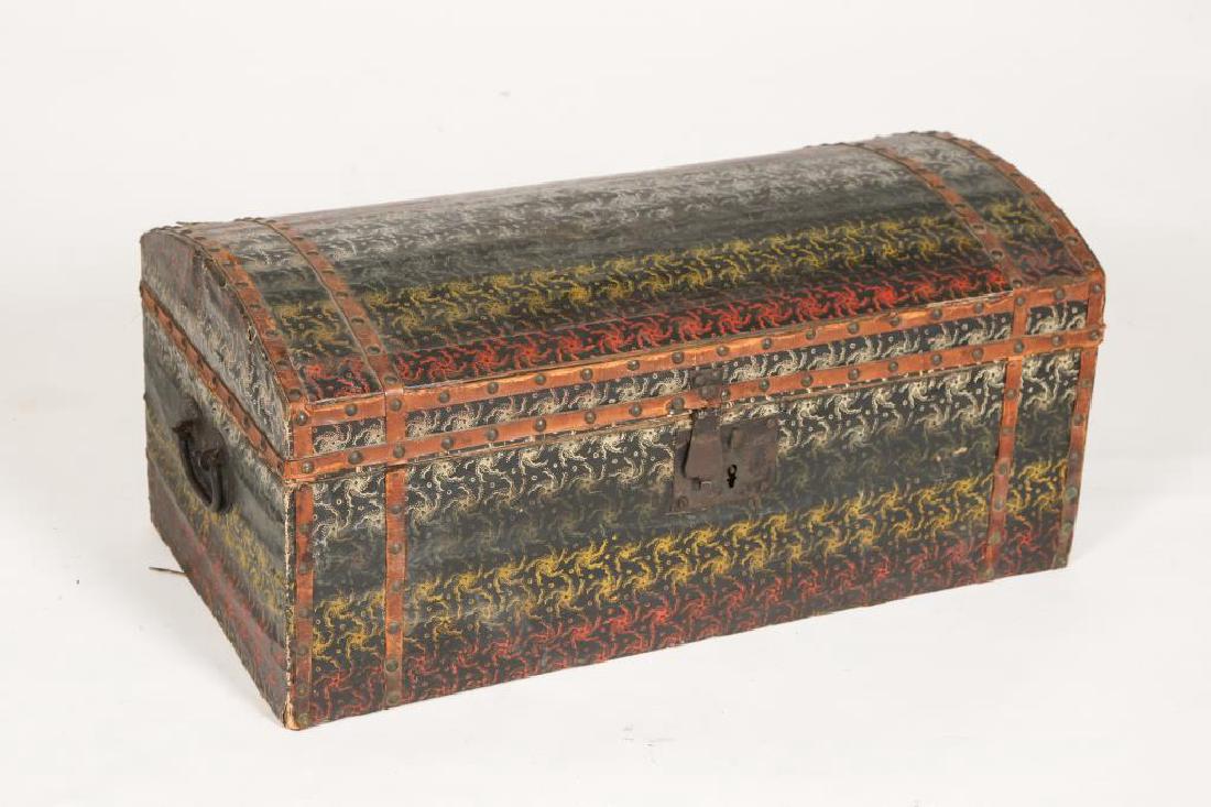 DOME TOP CHEST COVERED with POLYCHROME OIL CLOTH (1 of 5)