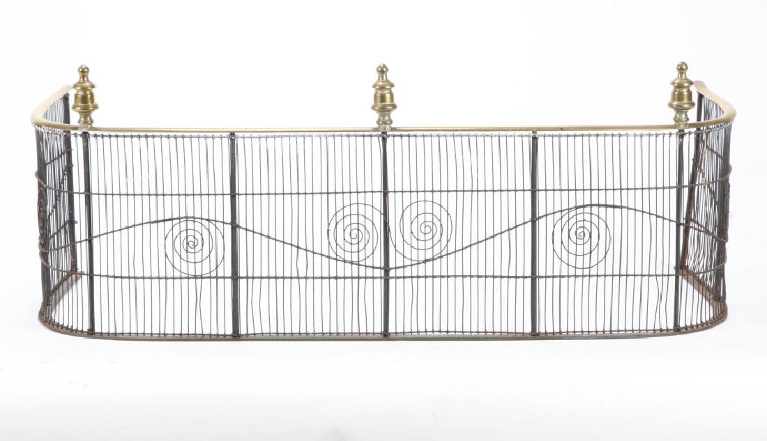 (Early 19th c) FEDERAL BRASS & IRON FIRESCREEN (1 of 7)