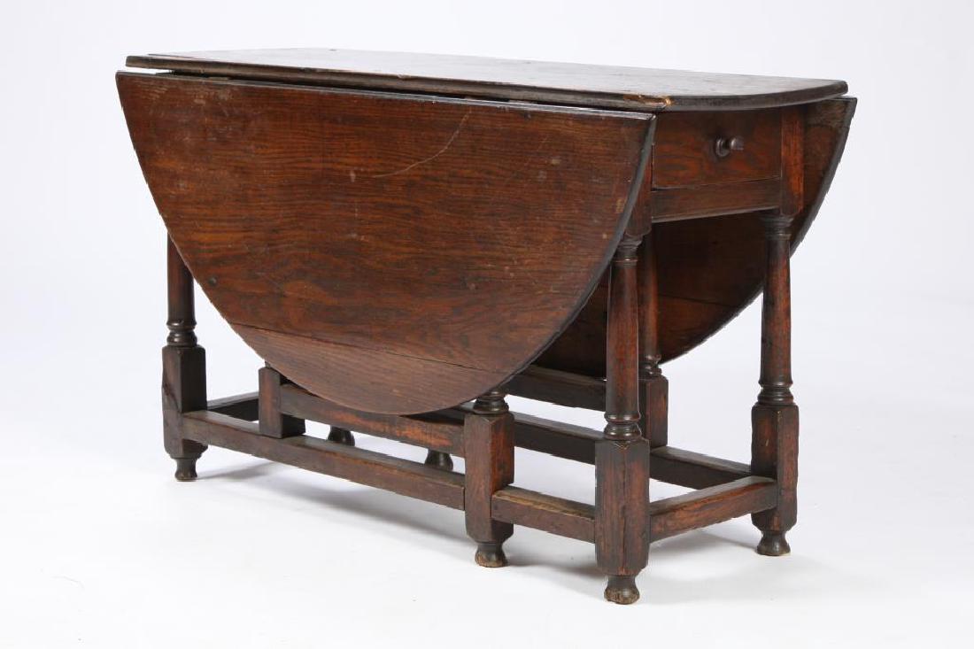 PERIOD OAK GATELEG TABLE with OVAL TOP (1 of 8)