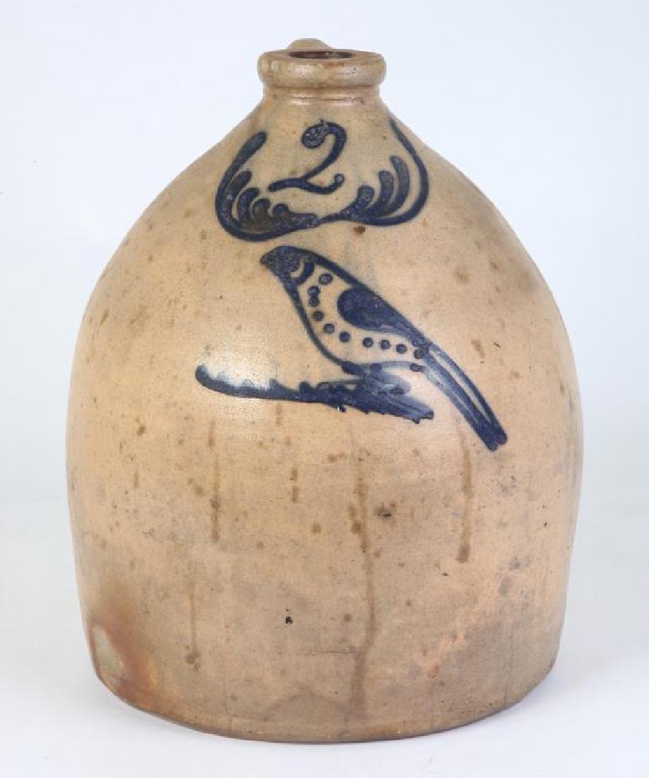 COBALT DECORATED SALT GLAZED STONEWARE JUG (1 of 6)