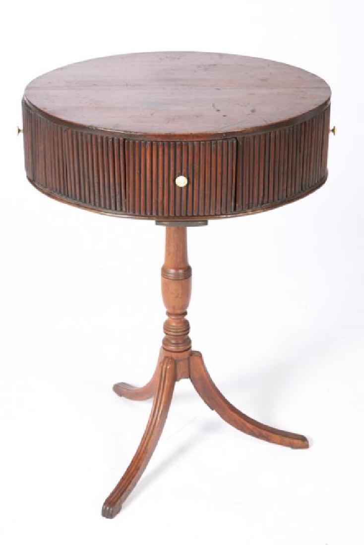 (19th c) OVAL MAHOGANY DRUM TABLE (1 of 7)