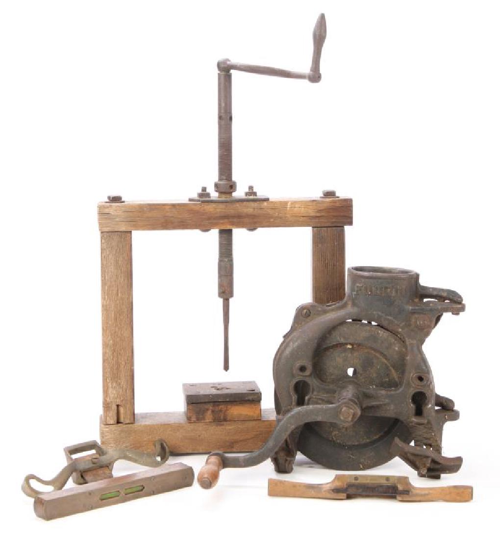 FULTON SHELLER, SPOKE PLANES, LEVEL & DRILL PRESS (1 of 7)