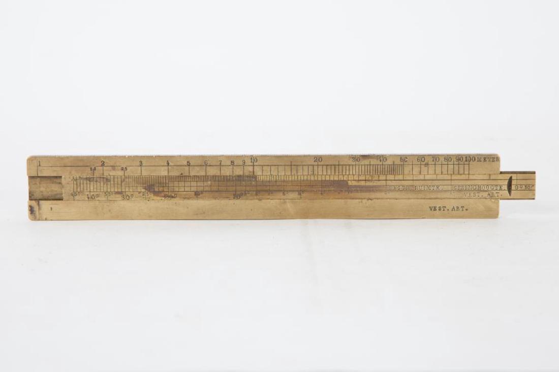 SOLID BRASS SLIDING RULE / SPRINGHOOGTE VEST. ART.: 8 5/8 inches.