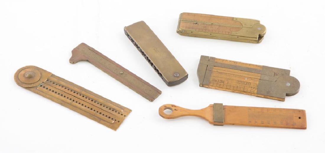 (6) EARLY RULERS, CALIPERS and WIRE GAUGES (1 of 6)