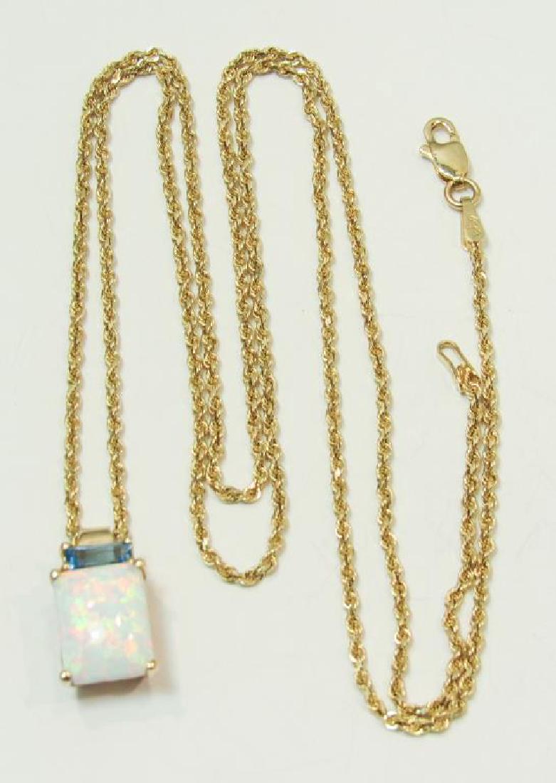 14K GOLD OPAL PENDANT ON CHAIN (1 of 3)
