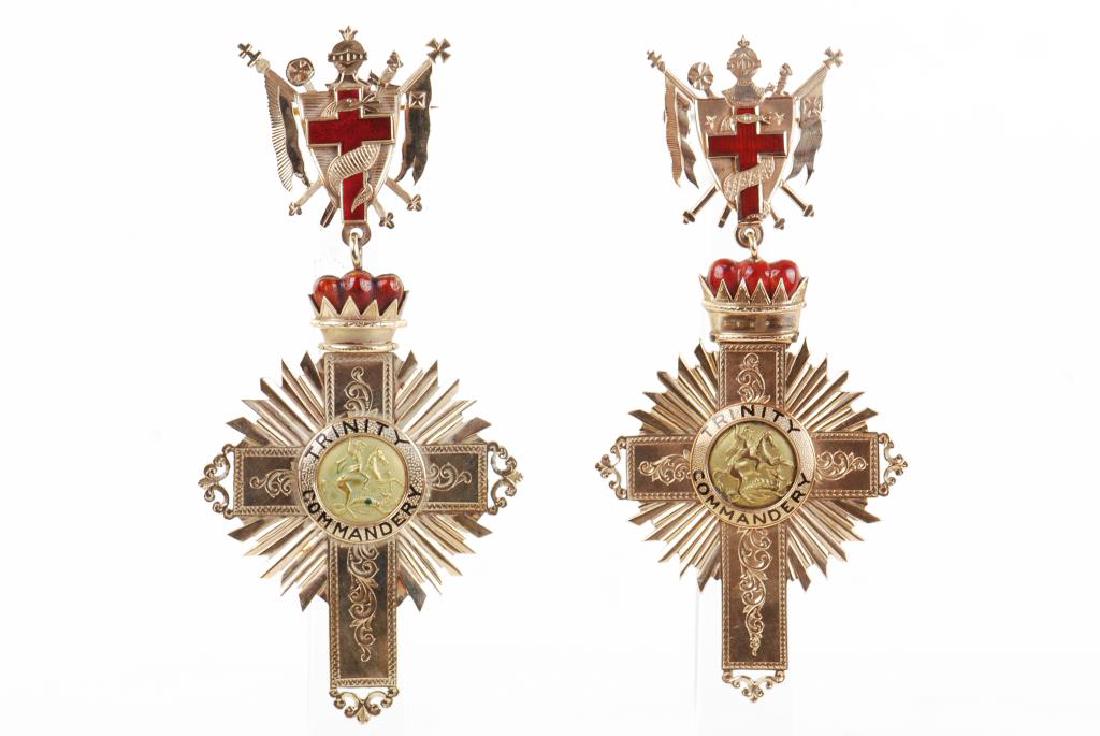 (2) 10k GOLD  MASONIC TRINITY COMMANDARY JEWELS (1 of 9)