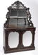 19th c AMERICAN GLASS FRONT ROSEWOOD ÉTAGÉRE