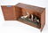CARVED & PAINTED WOODEN TALL SHIP in CASE - 7