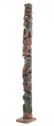 EARLY CARVED AND PAINTED ALASKAN INUIT TOTEM POLE - 8