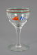 YACHTING CORDIAL GLASS ENAMELED WITH CLUB BURGEE