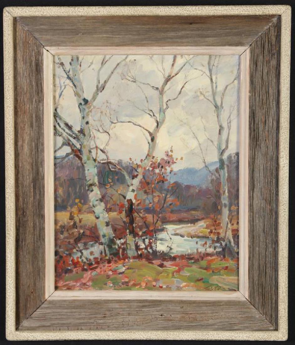 THOMAS R, CURTIN (1899-1977) "Birches in Autumn" oil on (1 of 6)