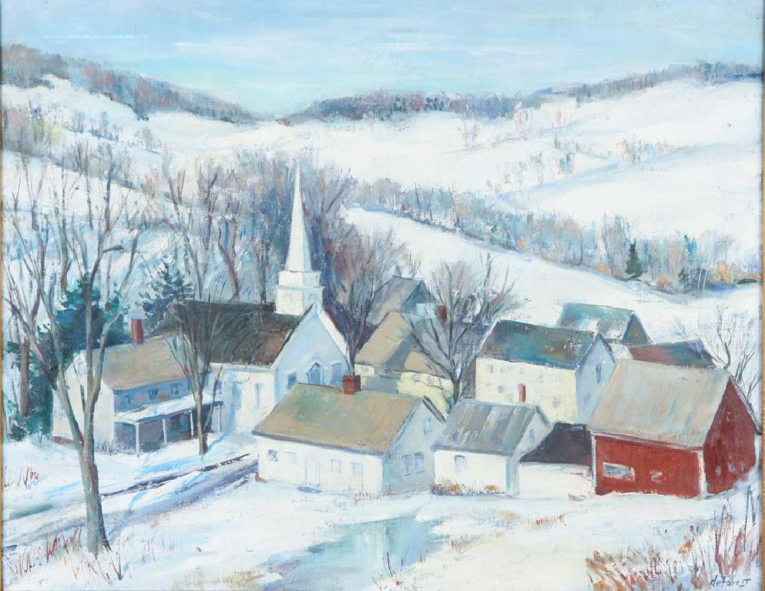 HARRIET de FOREST (b. 1909?) "Winter Vermont Village" (1 of 5)