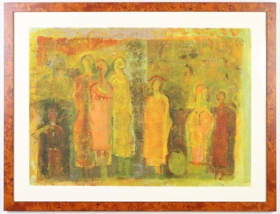 PAUL SEKETE (b. 1957) SOUTH AFRICA "Figures" oil and (1 of 3)