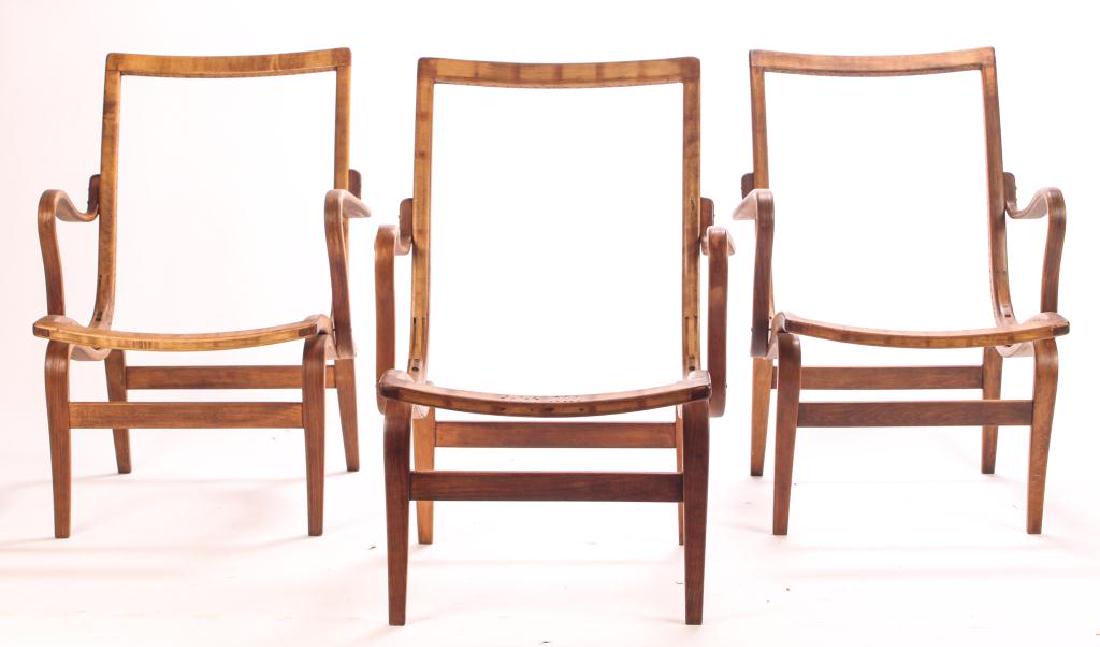 (3) BRUNO MATHSSON BENT WOOD CHAIRS Model 41 signed (1 of 7)