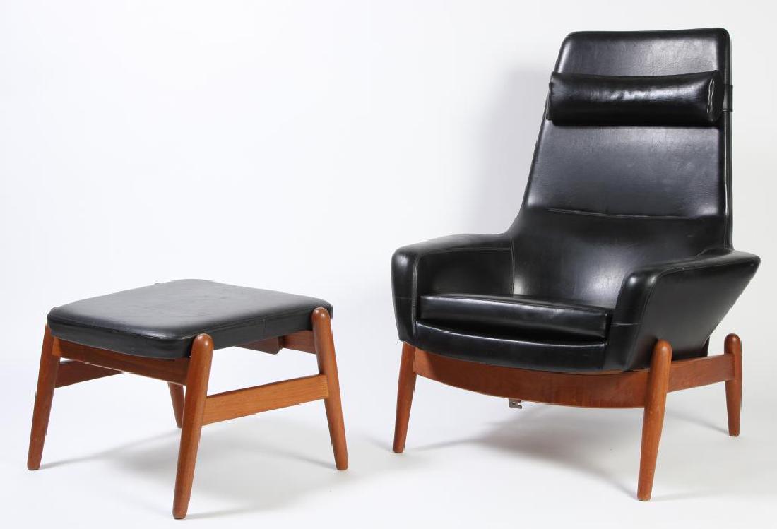 1960's SIGNED DANISH MODERN RECLINER AND LEG REST (1 of 10)