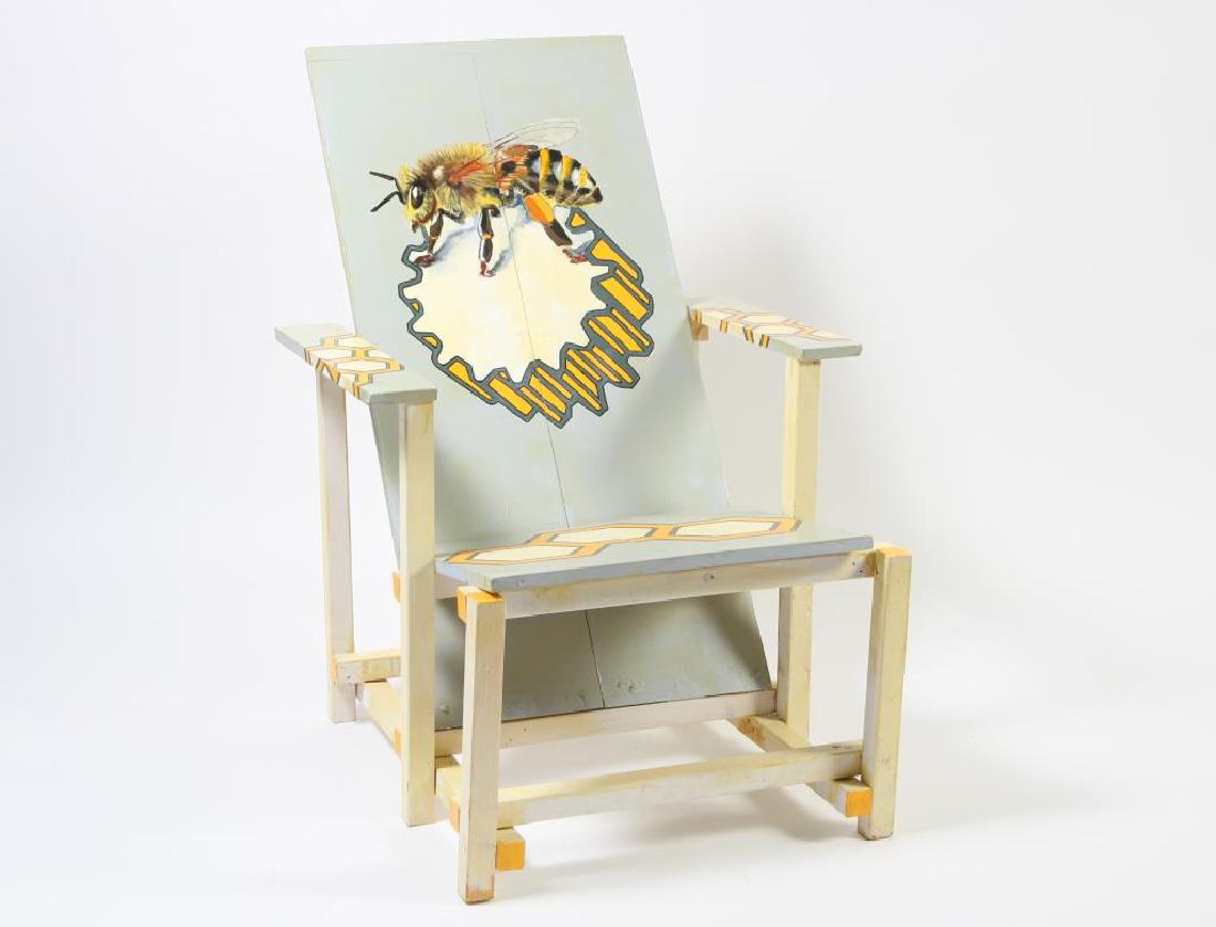 MODERN "BEE" LOUNGE CHAIR signed MADI 40 1/2 x 28 1/2 x (1 of 9)