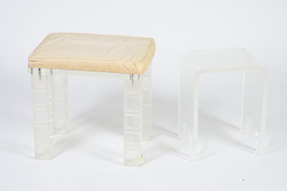 MID-CENTURY MODERN ACRYLIC / LUCITE STOOL & STAND (1 of 7)