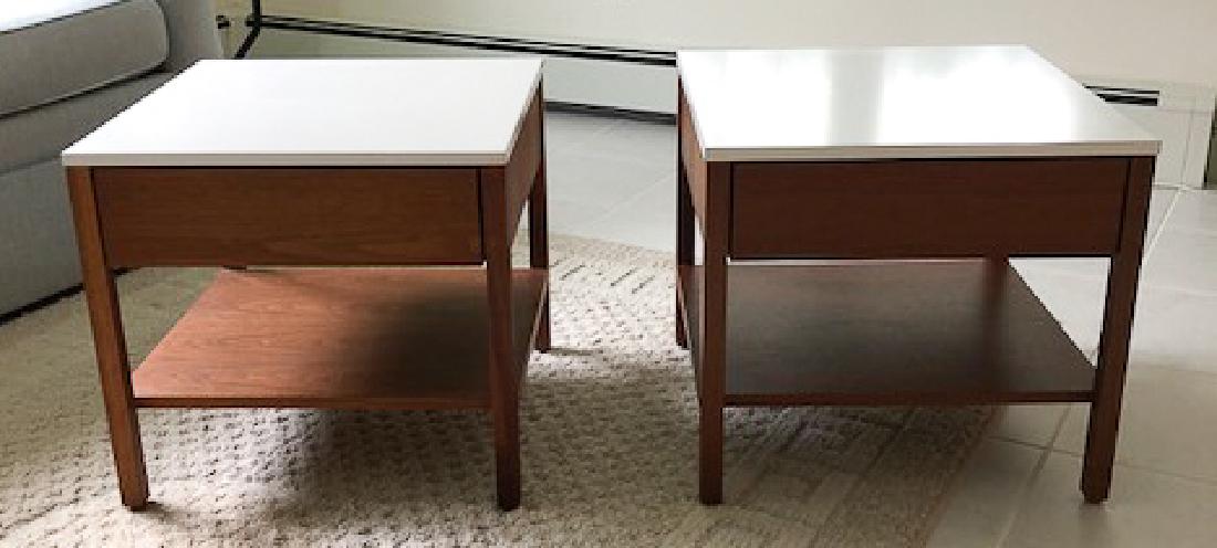 PAIR OF FLORENCE KNOLL END TABLES 18 x 19 1/2 x 19 1/2 (1 of 4)