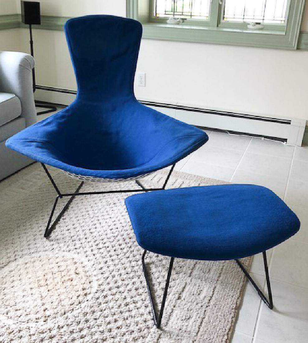 HARRY BERTOIA BIRD CHAIR AND OTTOMAN Upholstered (1 of 6)
