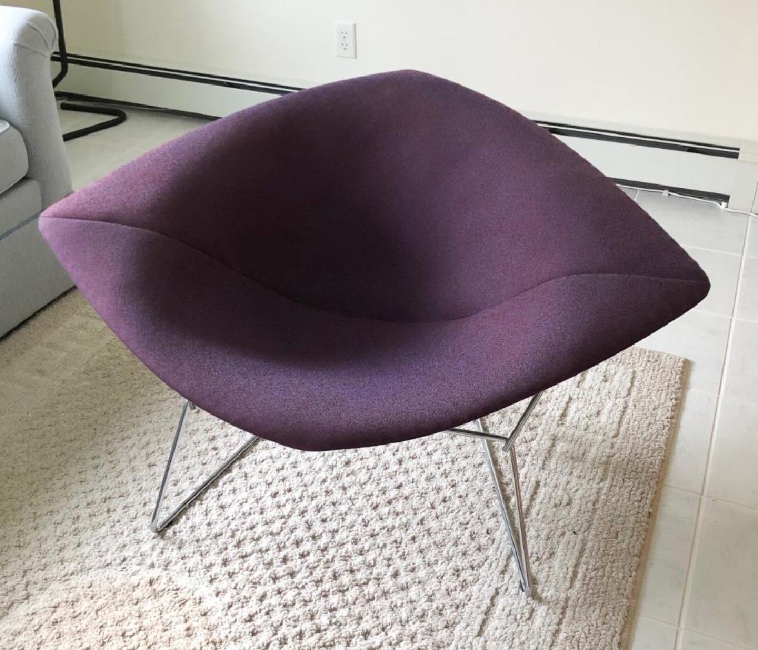 KNOLL BERTOIA "DIAMOND" LOUNGE CHAIR: In purple upholstery 27 x 35 x 45 inches.