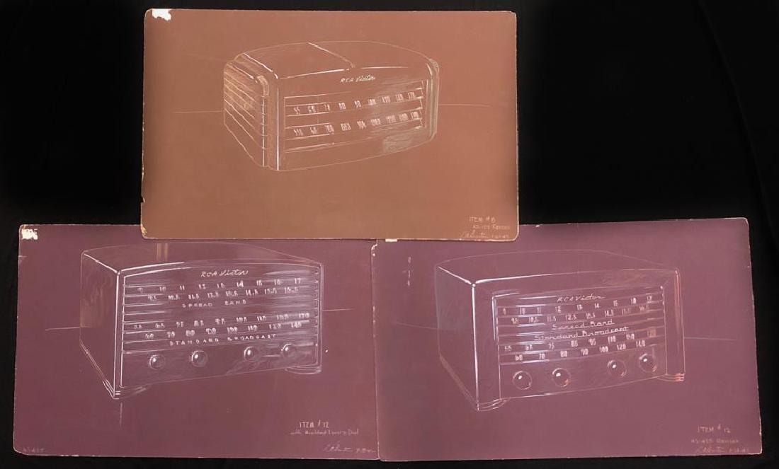 (3) RCA VICTOR MID-MODERN RADIO CONCEPT PAINTINGS "RCA (1 of 6)