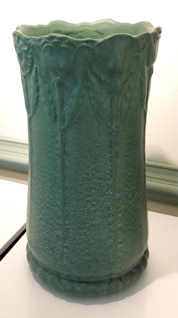 WELLER ART POTTERY UMBRELLA STAND Decorated around the (1 of 3)