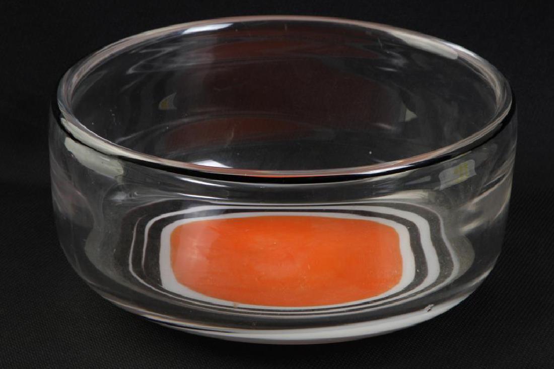 1973 ORREFORS EXPO GLASS by OLLE ALBERIUS Swirled bowl.: Swirled bowl. unsigned. 5 x 11 inches (diameter). Note: *See lot 5313 for companion piece.
