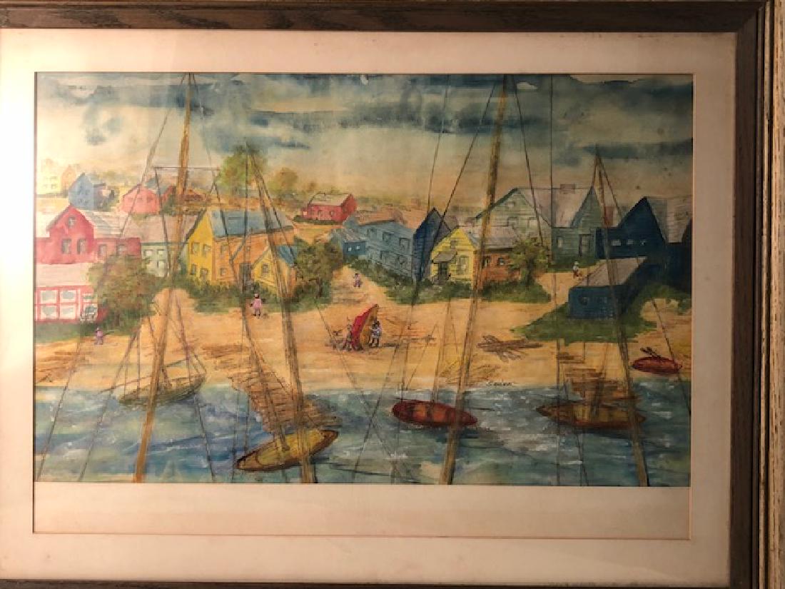 MID-CENTURY WATERCOLOR ON PAPER (1 of 4)